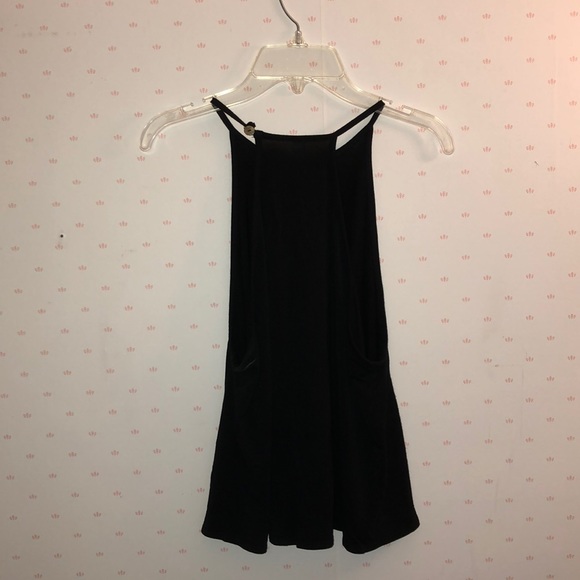 High Neck Crop Black Tank Top - Picture 2 of 4